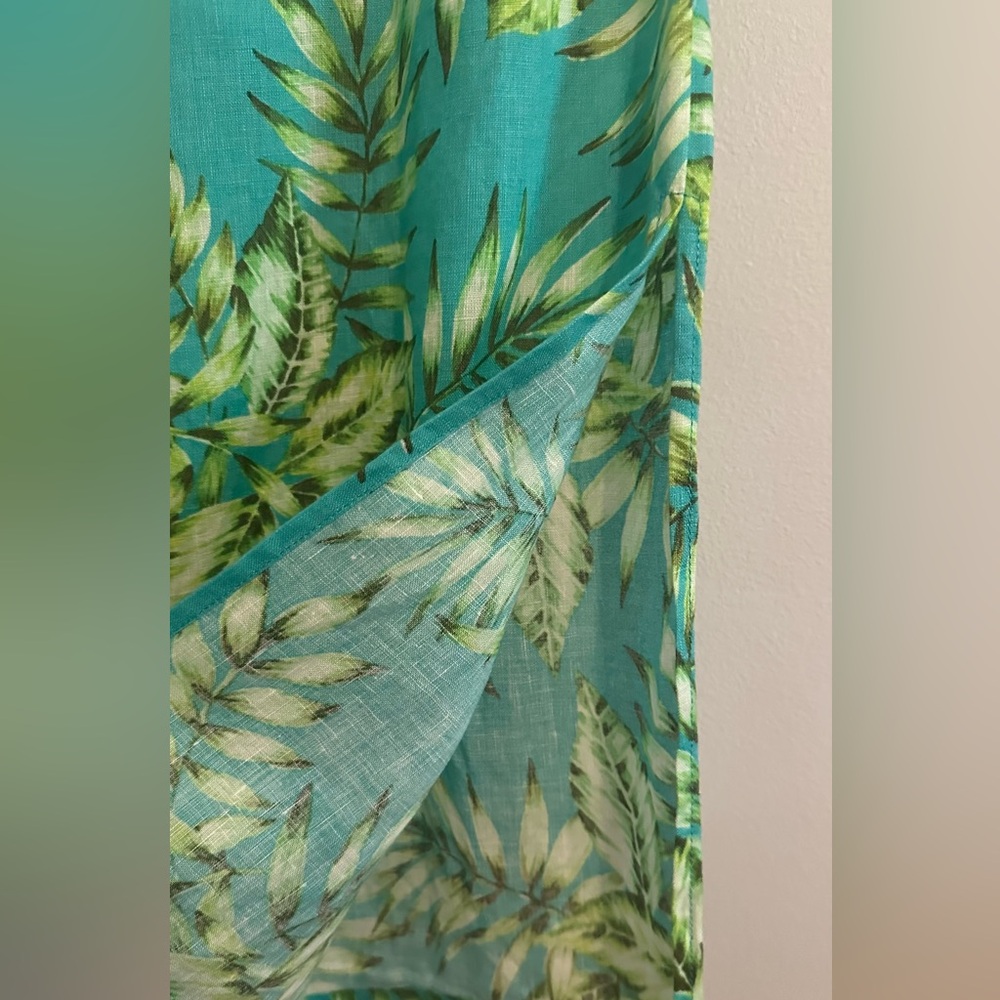 Linen Palm-Print Tropical Skirt - Picture 4 of 11